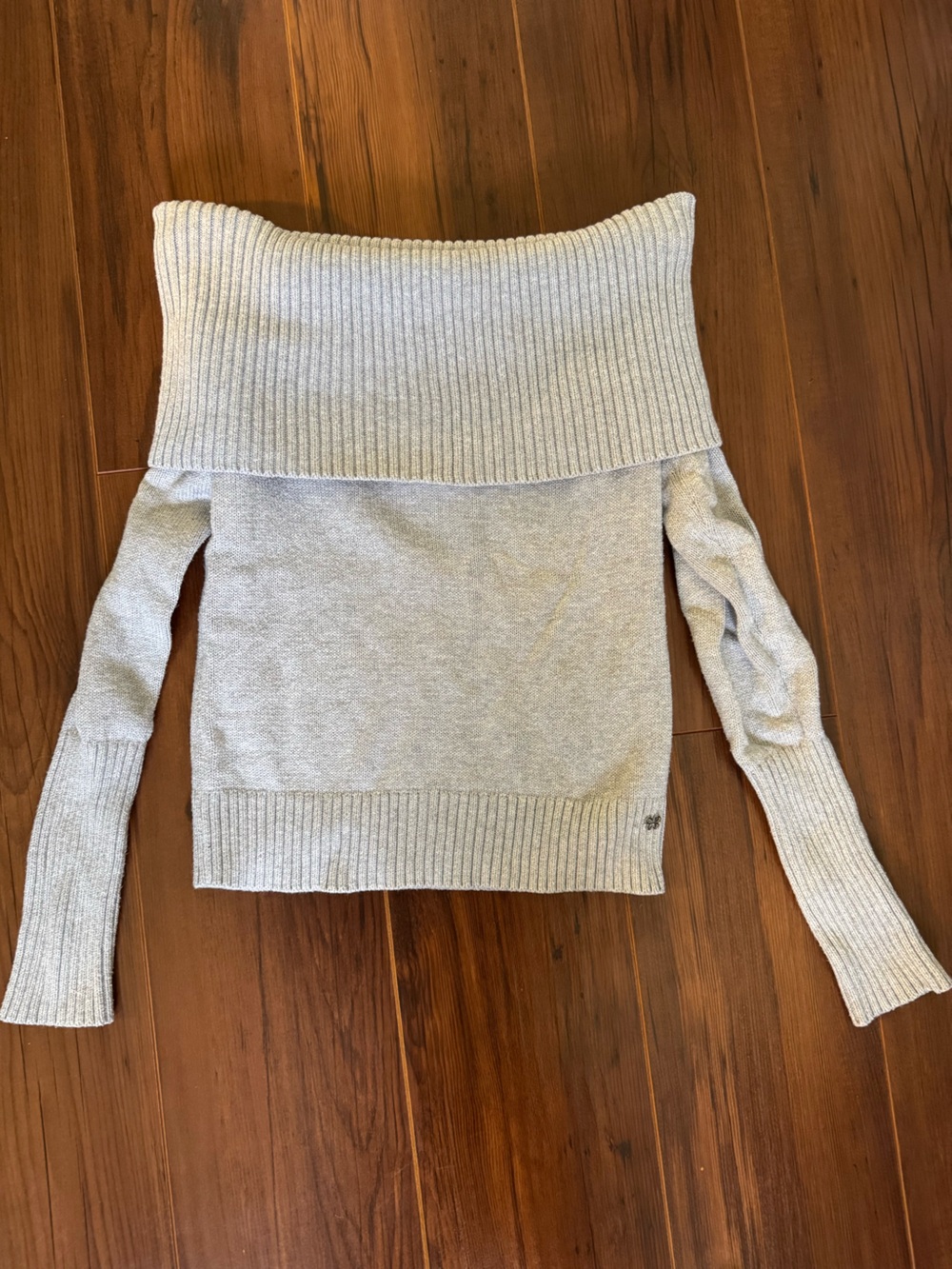 Sunday Best Off-the-Shoulder Topaz Sweater in Light Gray